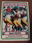 1980 Dan Fouts Topps Record Breaker Nfl Card #3 San Diego Chargers Sd Oregon