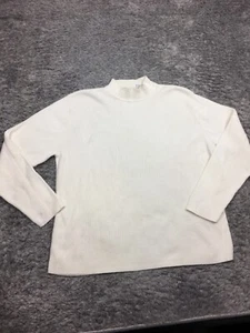 Vintage Faded Glory Mock Neck Sweater Woman Size 22W 24W Off White Ramie - Picture 1 of 12