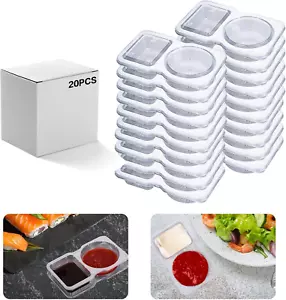 Obfuscate Condiment Container with Lids,Disposable Double Compartment Snack Cont - Picture 1 of 8