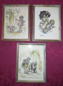 Germaine Bouret: Drei gerahmte Illustrationen 20. Jahrhundert - Bild 1 von 2