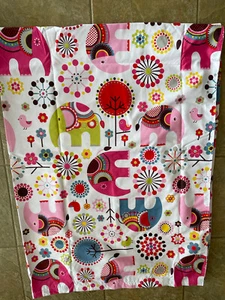 Pink Elephant Duvet Cover Full/Queen ? ?Flannel ?All Over Pattern 56" Wide x 78” - Picture 1 of 4