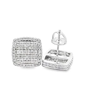 Sterling Silver VVS Moissanite 1.3 CTW Fancy Earring - Picture 1 of 3