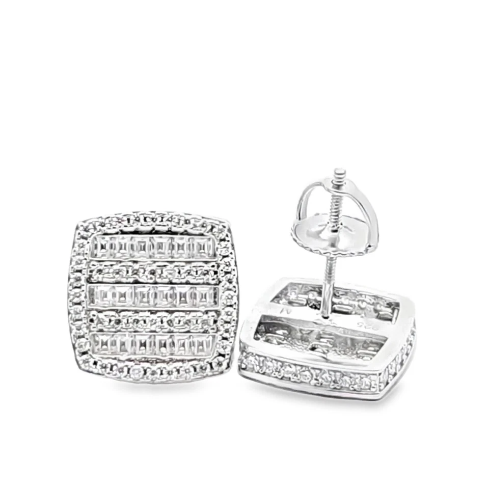 Sterling Silver VVS Moissanite 1.3 CTW Fancy Earring - Image 1 of 3
