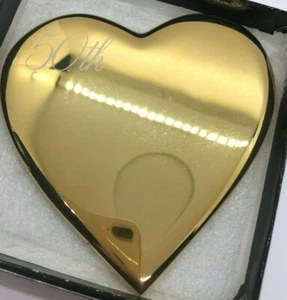Pisapapeles Gerity 50 aniversario corazón dorado 1983 281 gramos - Imagen 1 de 10