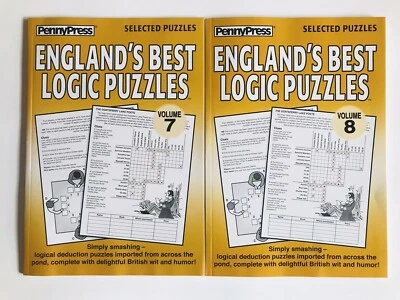 Lot of 2 ENGLAND'S BEST LOGIC PROBLEMS Dell Penny Press British Vol 7 8 - Image 1 of 4