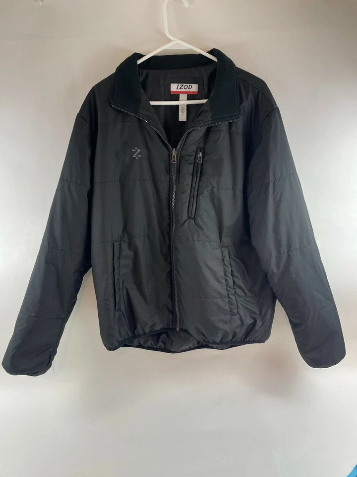 Chaqueta IZOD Perform Para Hombre Talla M Negra Cremallera Completa Aislante Alternativo Foto 1 de 4