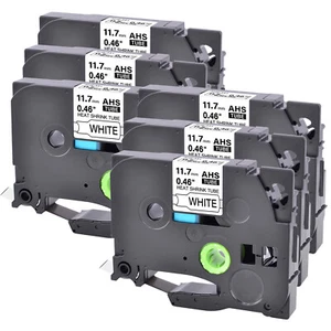 6x Compatible Brother HSe-231 Cartouche 11.7mm gaine thermorétractable blanc - Imagen 1 de 5