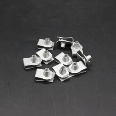 10 piezas de clip de retención de tuerca en U extruido para parachoques delantero y trasero plateado 11513599 para GM Foto 1 de 4