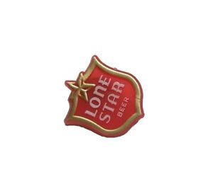 Lone Star Beer Hat Pin Logo Button Red Plastic Texas Vintage