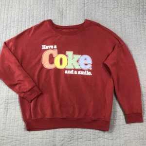 Coco Cola Sweatshirt Herren Large rot Have a Coke and a Smile Grafik Pullover - Bild 1 von 24