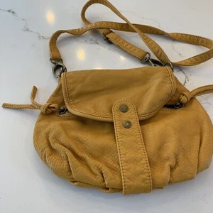 Vintage Yellow  Mini Crossbody Saddle Bag By Duex Lux - Picture 1 of 13