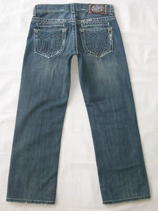 MEK Mens Dubai Straight Jeans Size 32 x 28 Blue Distressed 100% Cotton - Picture 1 of 11