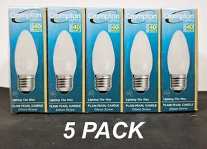 5 x 40W Pearl Candle Light Globes Bulbs Lamps E27 Edison Screw ES Dimmable - Picture 1 of 3