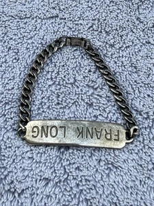 Vintage Militär USN USNR Marine Sterlingsilber ID Armband - Bild 1 von 10