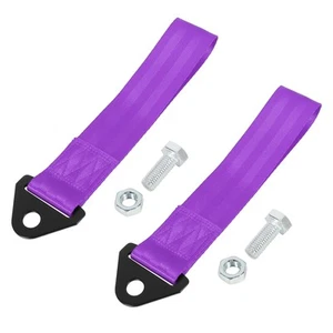 2pz Violeta Coche Remolcar Remolque Gancho Parachoque Remolque Cinturón Correa - Imagen 1 de 5