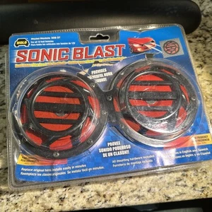 New Wolo Sonic Blast Universal Low And High Tone 118 DB Horn 308-2T Red Black - Picture 1 of 3