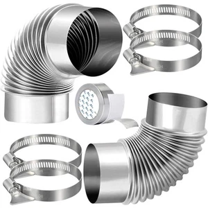 Paquete de 2 codos de ventilación para secadora de 90 grados - ventilación para secadora de acero inoxidable no flexible E... - Imagen 1 de 8