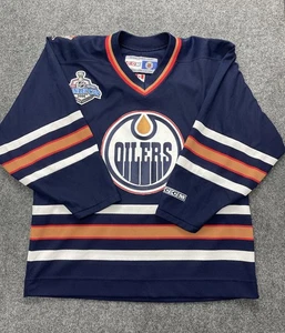 Camiseta Edmonton Oilers NHL Vintage Años 90 CCM Azul Adulto Talla L - Copa Stanley 2006 - Imagen 1 de 17
