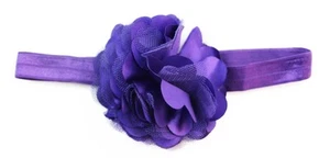 Baby Thin Headband Girl Newborn Toddler Hair Christening Party Flower Dark - Picture 1 of 2