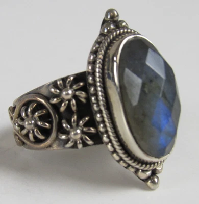 Artisan Crafted Malagasy Labradorite Sterling Silver Ring Sz 8 JK081 - Image 1 of 4