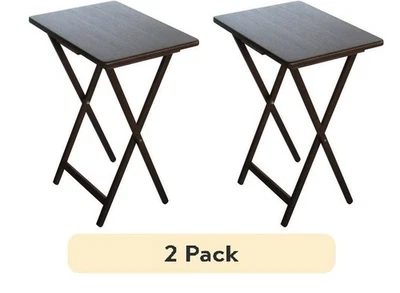 Mainstays Indoor Single Folding TV Tray Table - Walnut L 19 x W 15 x H 26 - Image 1 of 4