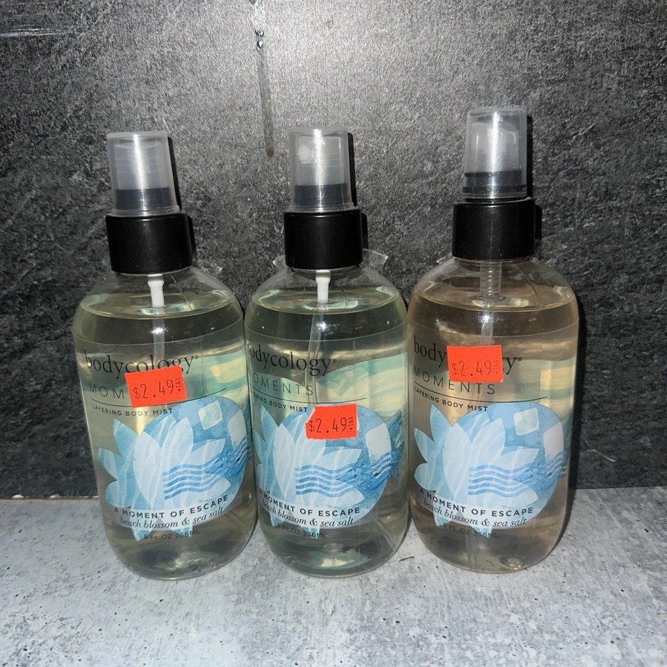 3 Lot Bodycology Beach Blossom & Sea Salt Layering Body Mist Moment of Escape - Image 1 of 1