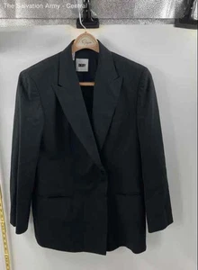 DKNY Womens Black Long Sleeve Pockets Peak Lapel Classic Suit Blazer Size 8 - Picture 1 of 6