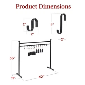 Metal Freestanding Stocking Holder Stand with Twelve Hooks for Stockings - Picture 1 of 8