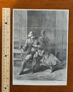 Harper's Weekly 1867 Skizze Druck Musik der Straße Orgelschleifer W S L Jewett - Bild 1 von 1