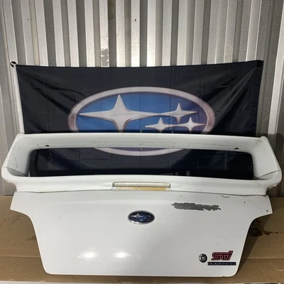 2002-2007 Subaru WRX STi Trunk Lid W/ Wing White 51E - Image 1 of 4