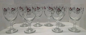 8 Libbey Weihnachten Schneemann Eis Tee Wasser Weinglas Stielglas Kelche je 7" - Bild 1 von 12