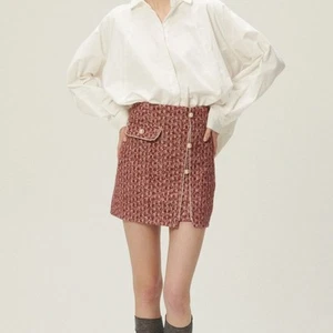 NWT Storets Emeralda Gold Button Tweed Skort S/M - Picture 1 of 15