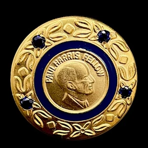 Paul Harris Fellow Rotary International Anstecknadel mit blauem Saphirstein - Bild 1 von 2