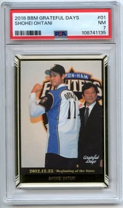 PSA 7 NM SHOHEI OHTANI 2018 BBM Grateful Days #01 Beginning of the Story - Picture 1 of 2