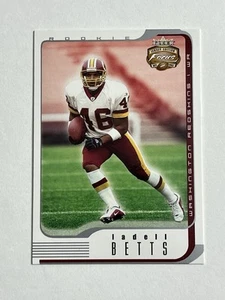 Tarjeta de novato Ladell Betts 2002 Fleer Focus JE Jersey Numbers Century/1850 - Imagen 1 de 2