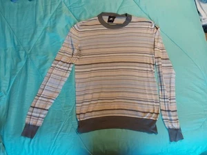 Vintage Dolce & Gabbana Striped Sweater White/ Blue/ Tan Sz M - Picture 1 of 10