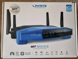 Linksys WRT1900ACS Dual-Band Gigabit WiFi Router.N600+ AC1300 Speed.1.6GHz CPU. - Photo 1/12