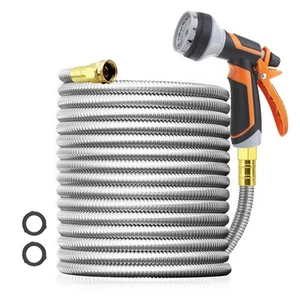 100ft Garden Hose Heavy Duty Long Water Hose with 10 Functions Hose Spray Noz... - Picture 1 of 7