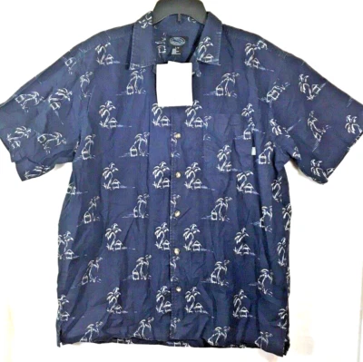 Pacific Coast Highway Men's Large Vintage Hawaiian Palm Tree Button Shirt NWT - Image 1 of 4