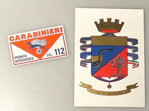 PRL) 1989 ADESIVO STICKER CARABINIERI CC CARTOLINA STEMMA ARALDICO ARMA POLICE - Picture 1 of 1