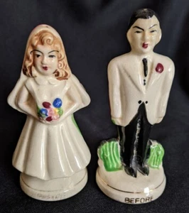 Alter Turnabout *VERHEIRATET mit altem Paar* ZEIT MARSCHIERT WEITER~Salz Pfefferstreuer Set~#6 - Bild 1 von 8