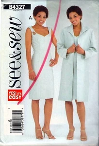 See & Sew Pattern B4327 Fitted Sleeveless Dress Coat 8 10 12 Uncut - Picture 1 of 2
