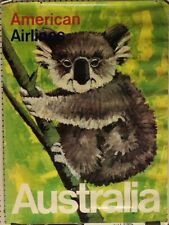 Vintage 1960s American Airlines (Koala) Australia Travel Poster Nice Condition