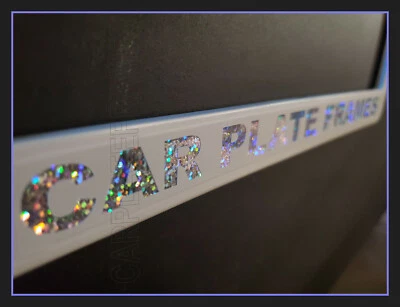 WHITE COLOR HOLOGRAM COLORFUL CUSTOM PERSONALIZED License Plate Frame TAG HOLDER - Image 1 of 2