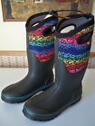 Bogs Outdoor Boots Womens Rainbow Dots Waterproof Black 72761 ~Sz 7
