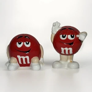 Vintage Red M And M Salt And Pepper Shakers - Picture 1 of 13