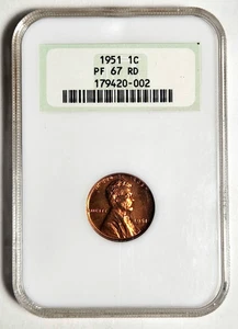 1951 P Small Cent Lincoln Penny NGC PF-67 RD Proof - OLD HOLDER - Picture 1 of 2