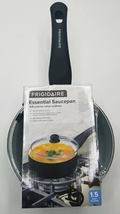Frigidaire Essential Saucepan Black w/cover 1.5 Quart, Brand New - Picture 1 of 7