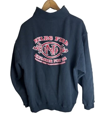 Sudadera De Colección Niles Fire Department Para Hombre Post 28 1/4 Cremallera Talla XL Foto 1 de 4