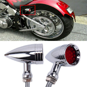 Bullet Rear 20LED Turn Signals Chrome Indicator Lights Universal Motorcycle